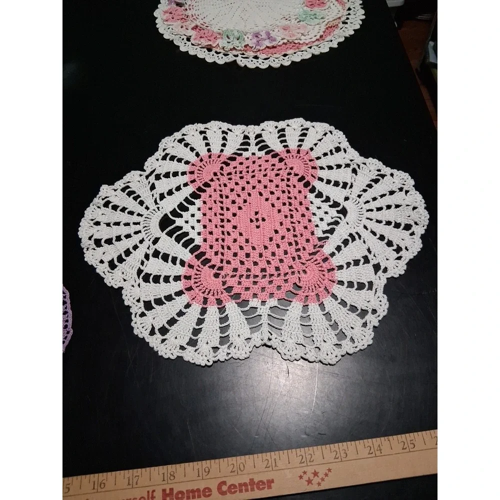 Lot Of 7 Vintage Crochet Handmade. Colorful!  Beautiful! - Picture 12 of 16